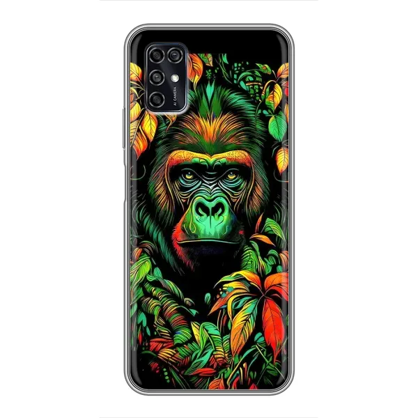 Чохол з принтом «Мавпа в квітах» для ZTE Blade V2020 Smart