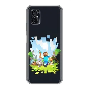 Чехол Майнкрафт на ZTE Blade V2020 Smart (AlphaPrint) Minecraft (персонажи Minecraft)