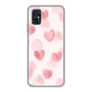 Чохол з розовим принтом для ZTE Blade V2020 Smart (Рожеві сердечки)