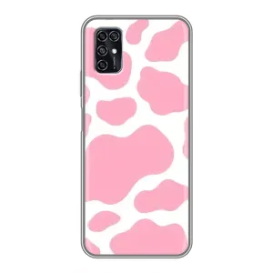 Чохол з принтом корови на ZTE Blade V2020 Smart (Рожевий принт)