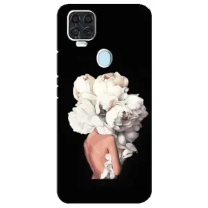 Чехлы (ART) Цветы на ZTE Blade V2020 (VPrint) (Белые цветы)