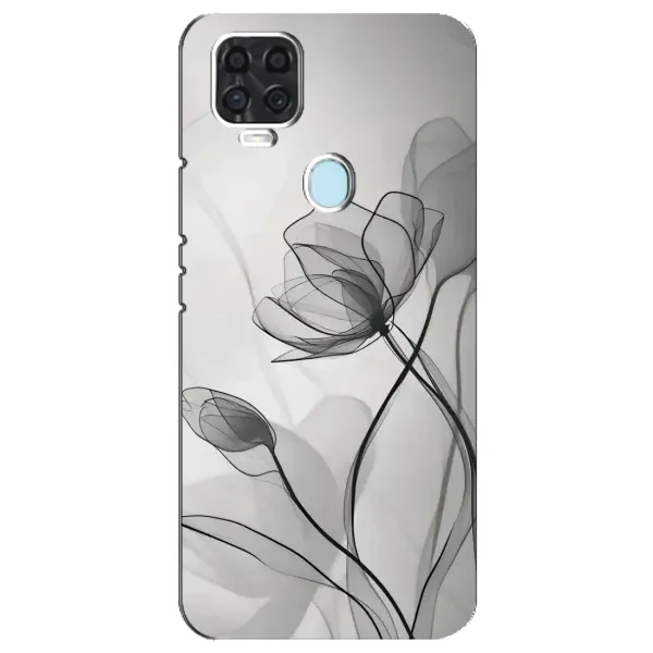 Чехол с принтом «Черные цветы» для ZTE Blade V2020 Чехол с принтом «Черные цветы» для ZTE Blade V2020
