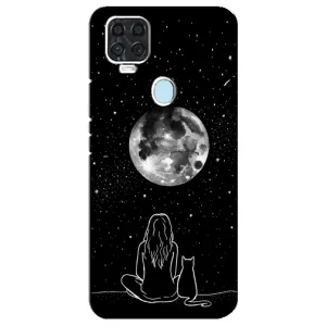 Чехол с рисунком кот на ZTE Blade V2020 (Девушка с котом)