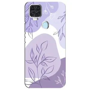 Силиконовый чехол с принтом в цветах на ZTE Blade V2020 (Фиолетовые листья абстракция)