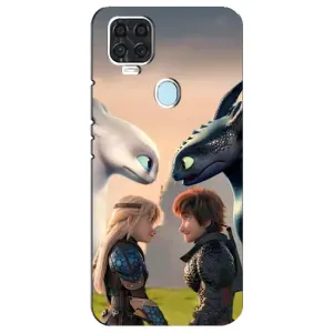 Чехол как приручить дракона на ZTE Blade V2020 (Иккинг и Астрид)