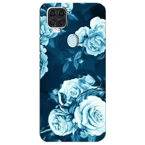 Чехлы (ART) Цветы на ZTE Blade V2020 (VPrint) (Голубые Бутоны)