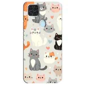 Чехол с рисунком кот на ZTE Blade V2020 (Коллаж котов)