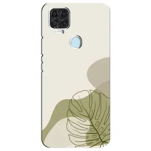 Силиконовый чехол с принтом в цветах на ZTE Blade V2020 (Зеленая монстера дизайн)