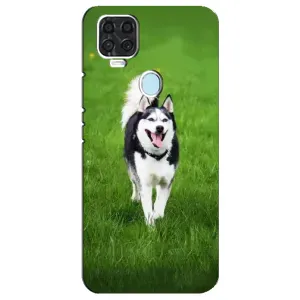 Чехол с Хаски для ZTE Blade V2020 - (AlphaPrint) (Радостный Хаски)