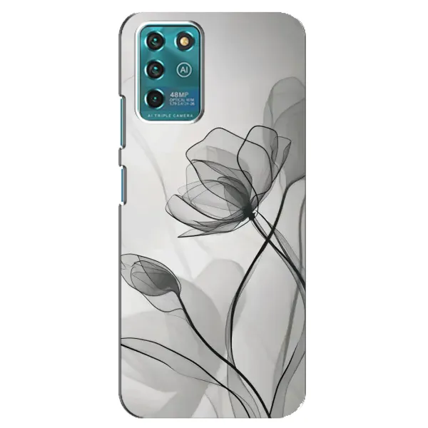 Чохол з принтом «Чорні квіти» для ZTE Blade V30 Vita
