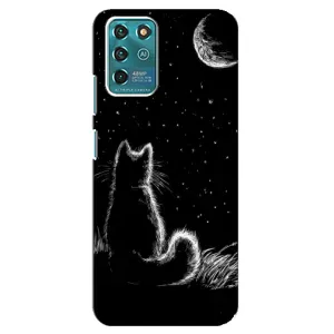 Чехол с принтом для ZTE Blade V30 Vita (AlphaPrint) Модные коты (Котик и луна)