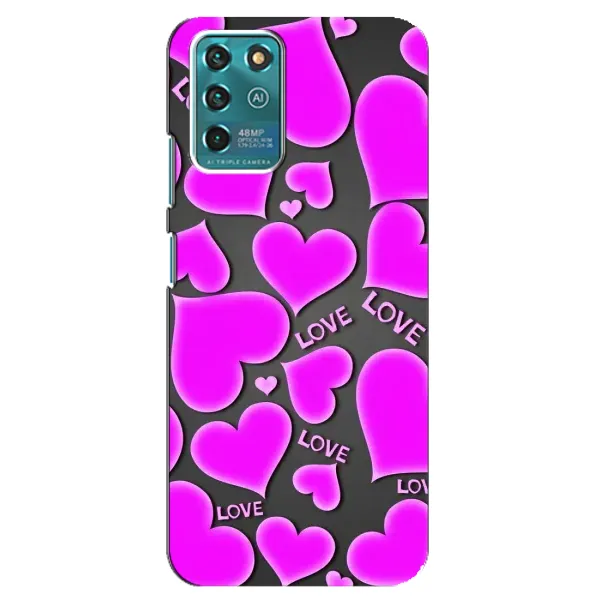 Чехол с принтом «Pink hearts» для ZTE Blade V30 Vita
