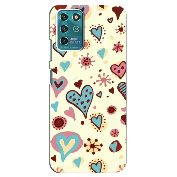 Чехол с принтом «Сердечки» для ZTE Blade V30 Vita