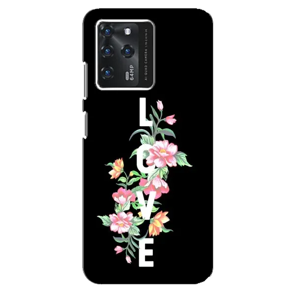Чехол с принтом «Цветы LOVE» для ZTE Blade V30
