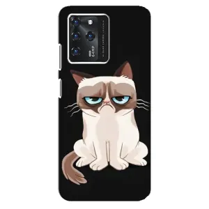 Чехол с принтом для ZTE Blade V30 (AlphaPrint) Модные коты (Грустный кот)