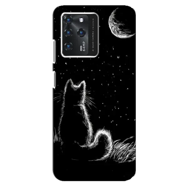 Чохол з принтом «Котик і місяць» для ZTE Blade V30