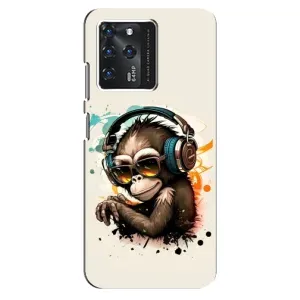 Чехол с Обезьянами ZTE Blade V30 - (AlphaPrint) (Макака в наушниках)