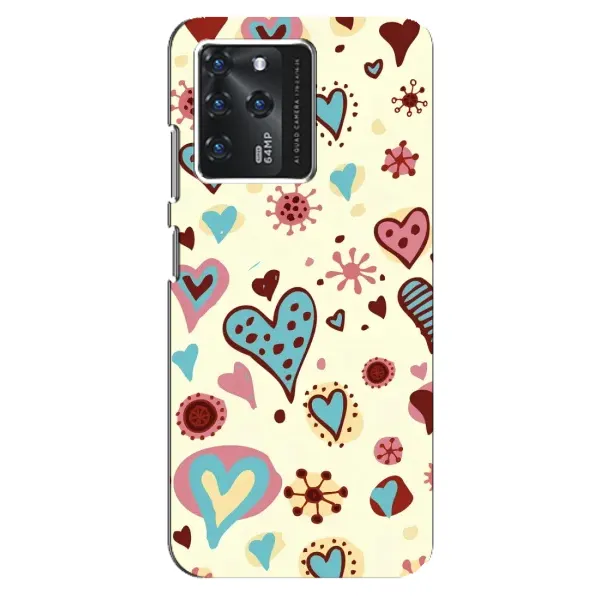 Чехол с принтом «Сердечки» для ZTE Blade V30