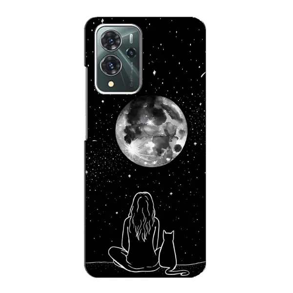 Чохол з принтом «Дівчина з котом» для ZTE Blade V40 Pro