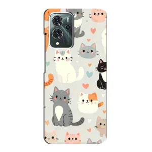 Чехол с рисунком кот на ZTE Blade V40 Pro (Коллаж котов)