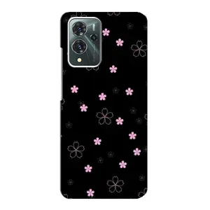 Чохол з розовим принтом для ZTE Blade V40 Pro (Рожеві квіти на чорному)