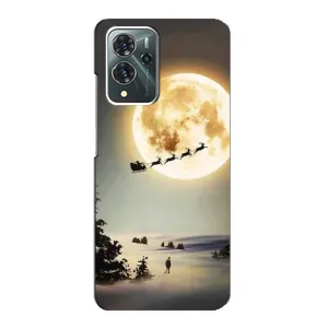 Новорічні, Святкові Чохли для ZTE Blade V40 Pro - 2024 год (Санта на місяці)
