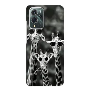 Силіконовий чохол з КАРТИНКАМИ літо для ZTE Blade V40 Pro (AlphaPrint) (Жирафи в окулярах)