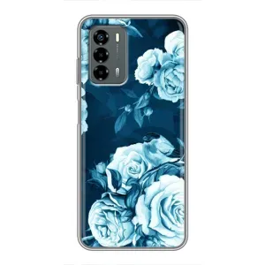 Чехлы (ART) Цветы на Blade V40 Vita (VPrint) (Голубые Бутоны)
