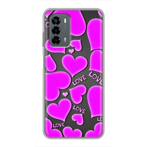 Чехол с принтом «Pink hearts» для Blade V40 Vita