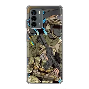 Чехлы с картинкой ЗСУ для Blade V40 Vita (AlphaPrint) (Воин ВСУ)