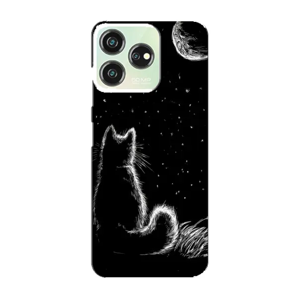 Чехол с принтом «Котик и луна» для ZTE Blade V50 Design