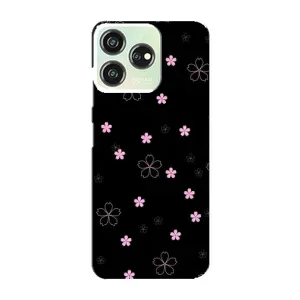 Чехол с розовым рисунком для ZTE Blade V50 Design (Розовые цветы на черном)