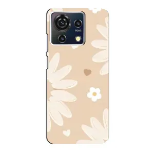 Чохол з квітковим принтом на ZTE Blade V50 Vita (Бежеві квіти)