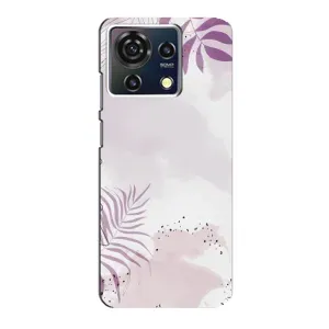 Чохол з квітковим принтом на ZTE Blade V50 Vita (Фіолетове листя)