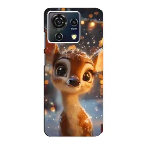 Яскравий чохол для ZTE Blade V50 Vita з Зимові Оленята (Оленятко серед гірлянд)