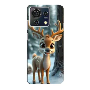 Яскравий чохол для ZTE Blade V50 Vita з Зимові Оленята (Оленятко в лісі)