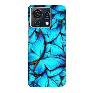 Чохол з принтом для ZTE Blade V50 Vita - (Прикольні) (AlphaPrint) (Сині метелики)