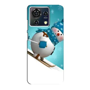 Новорічні Чохли для ZTE Blade V50 Vita (VPrint) (Сніговик на лижах)