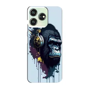 Чехол с Обезьянами ZTE Blade V50 - (AlphaPrint) (Горилла в наушниках)