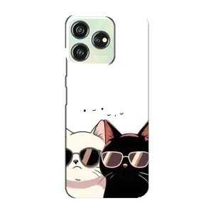 Чехол с рисунком кот на ZTE Blade V50 (Коты в очках)