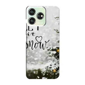 Новогодние, Праздничные Чехлы для ZTE Blade V50 - 2024 год (Let it snow)