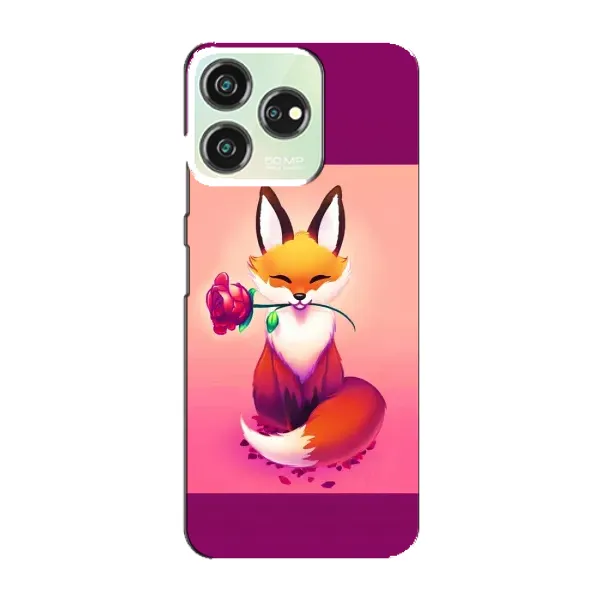 Чехол с принтом «Лисичка с розочкой» для ZTE Blade V50