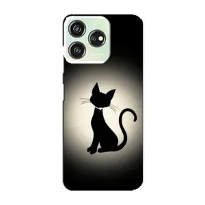 Чехол с принтом для ZTE Blade V50 (AlphaPrint) Модные коты (Силуэт котика)