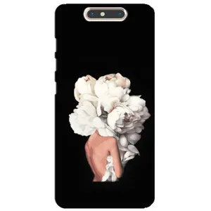 Чехлы (ART) Цветы на ZTE Blade V8 (VPrint) (Белые цветы)