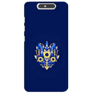 Чехлы для ZTE Blade V8 Укр. Символика (AlphaPrint) (Цветочный Герб)