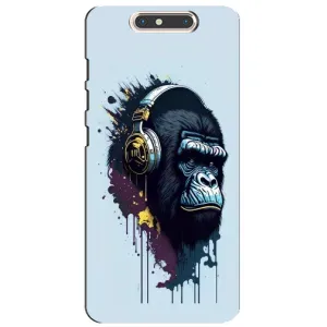 Чехол с Обезьянами ZTE Blade V8 - (AlphaPrint) (Горилла в наушниках)