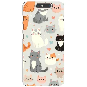 Чехол с рисунком кот на ZTE Blade V8 (Коллаж котов)