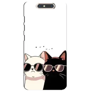 Чехол с рисунком кот на ZTE Blade V8 (Коты в очках)