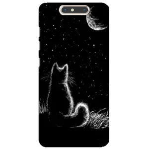 Чехол с принтом для ZTE Blade V8 (AlphaPrint) Модные коты (Котик и луна)