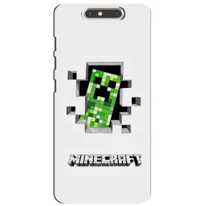 Чехол Майнкрафт на ZTE Blade V8 (AlphaPrint) Minecraft (крипер Майнкрафт)